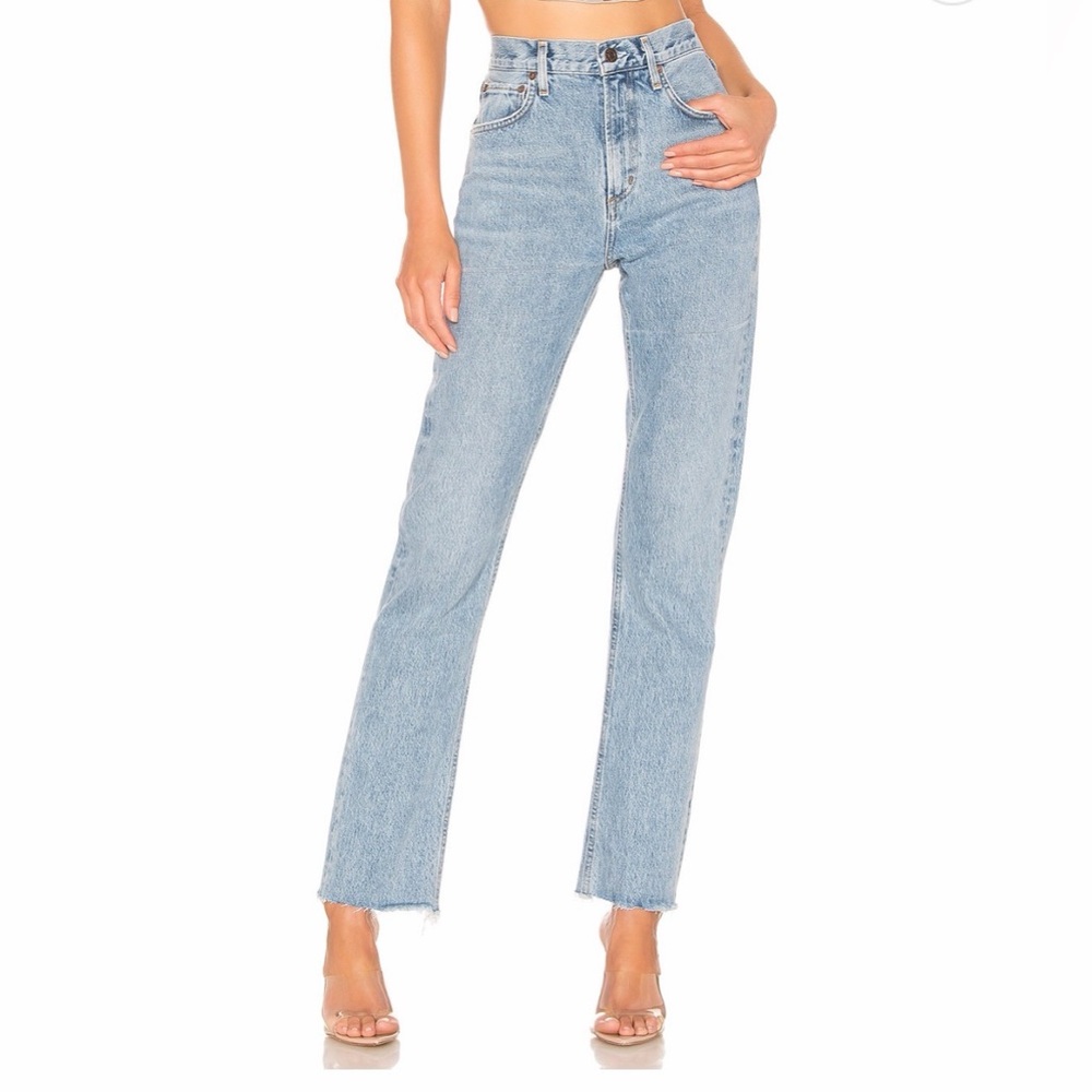 AGOLDE Cherie High Rise Straight Jeans in Merit, Zipper Fly, Size 25